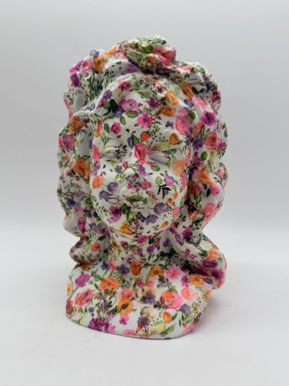 9" Floral Printed Female Bust Cement Container by Ashland®